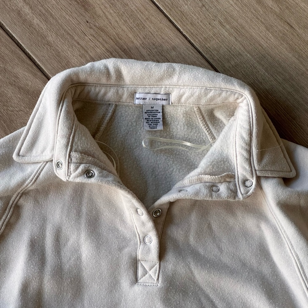 Cream Collared Better Together Pullover Sweatshirt - image 3